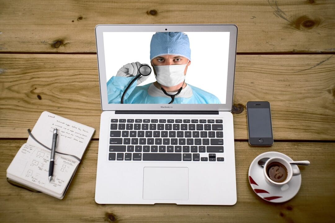 telemedicine, doctor, laptop