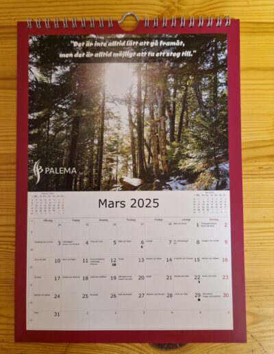 PALEMA kalendern 2025 Mars